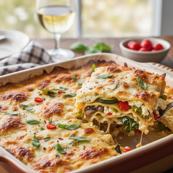 Creamy Veggie Delight Lasagna recipe