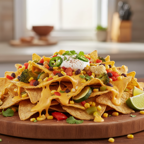 Creamy Veggie Nachos Delight recipe