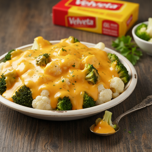Creamy Velveeta Cheese Sauce for Broccoli and Cauliflower recipe