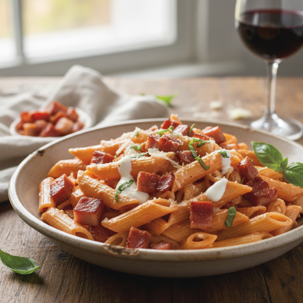 Creamy Vodka Penne with Prosciutto recipe