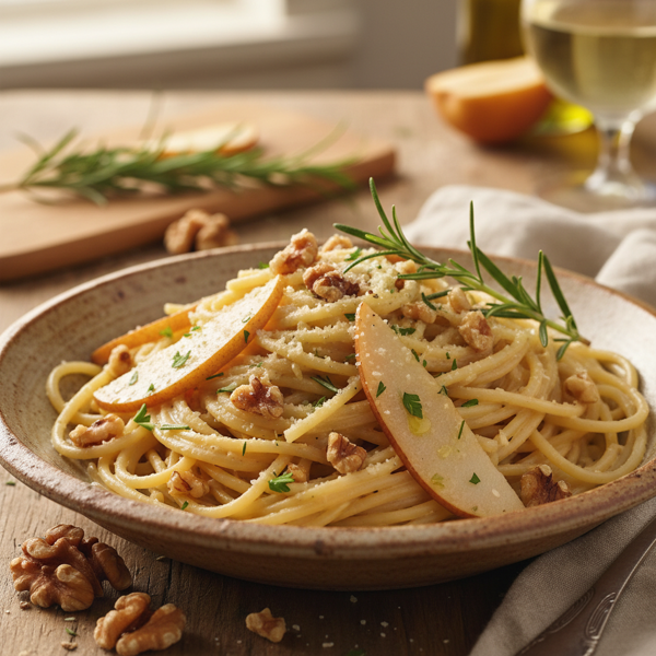 Creamy Walnut & Pear Spaghetti Delight recipe