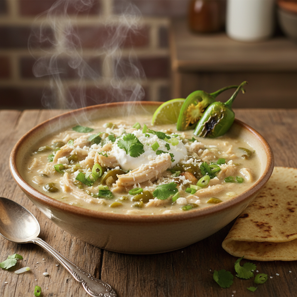 Creamy White Chicken Chili with Green Chiles recipe