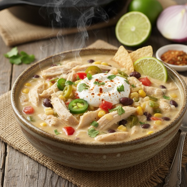 Creamy White Chicken Chili with Rotel Delight recipe
