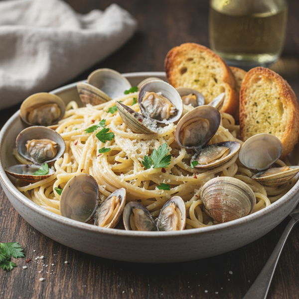 Creamy White Clam Spaghetti recipe