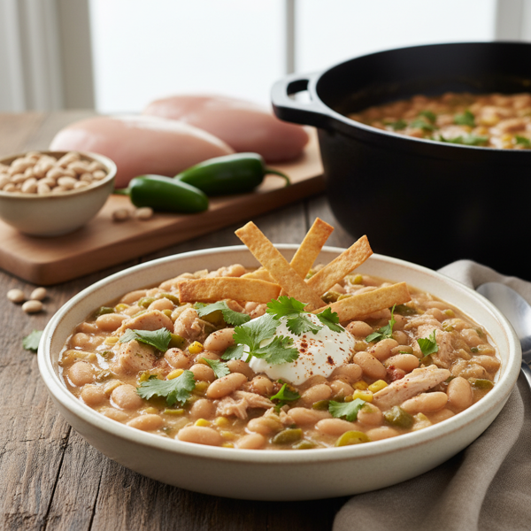 Creamy White Turkey and Bean Chili recipe