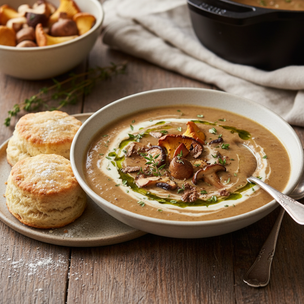 Creamy Wild Mushroom Buttermilk Bisque recipe