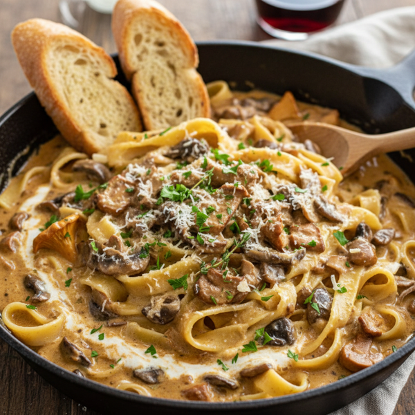 Creamy Wild Mushroom Pasta Sauce recipe