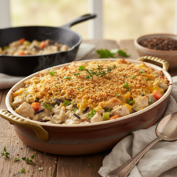 Creamy Wild Rice Chicken Casserole recipe