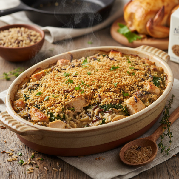 Creamy Wild Rice & Chicken Bake recipe