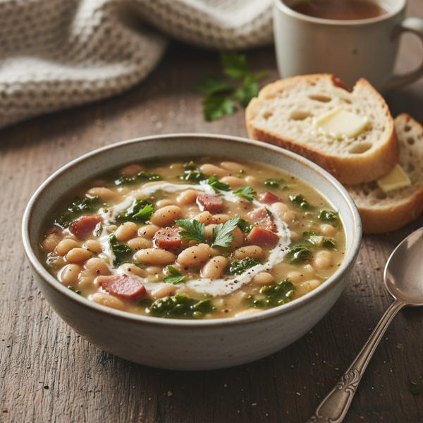 Creamy Winter Bean & Ham Soup recipe