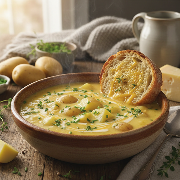 Creamy Winter Farmhouse Potato Cheese Soup recipe