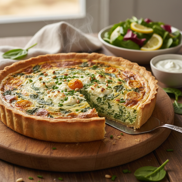 Creamy Yogurt Spinach Quiche recipe