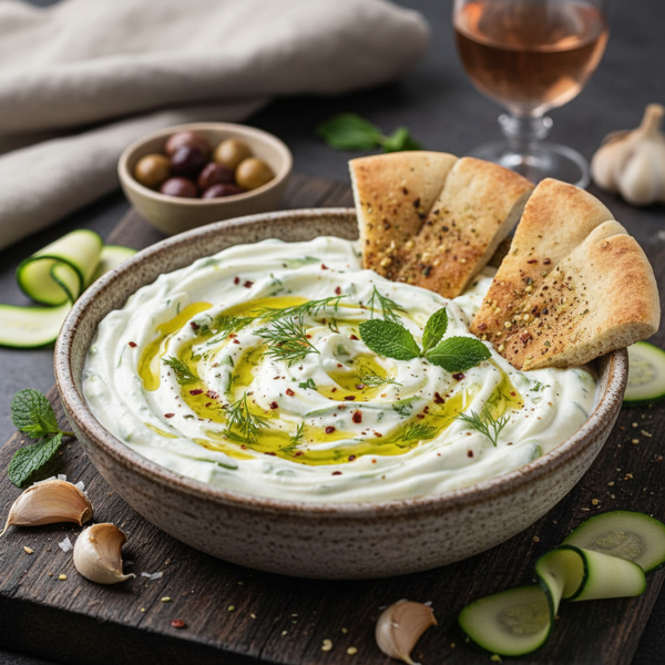 Creamy Zucchini & Garlic Yogurt Dip recipe