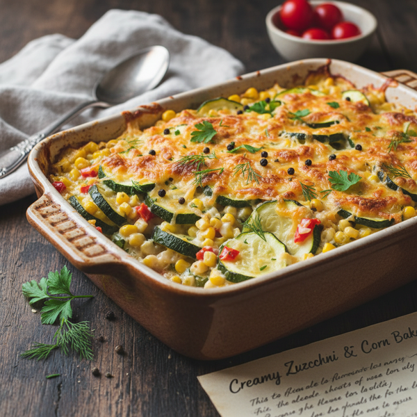 Creamy Zucchini and Corn Bake recipe