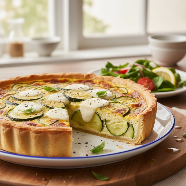 Creamy Zucchini and Mozzarella Quiche recipe
