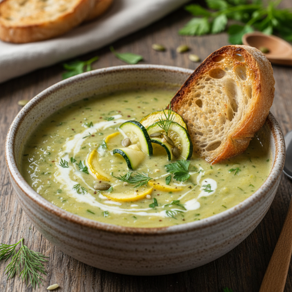 Creamy Zucchini and Yellow Squash Medley Soup recipe