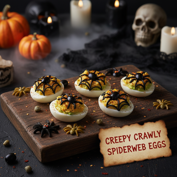 Creepy Crawly Spiderweb Eggs recipe