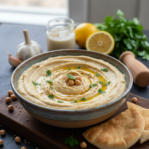 Cremy Garlic Tahini Hummus recipe