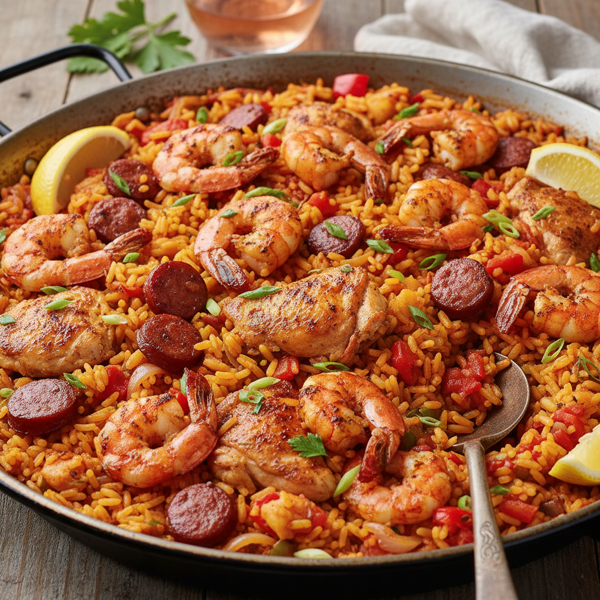 Creole-Style Chicken & Shrimp Paella recipe