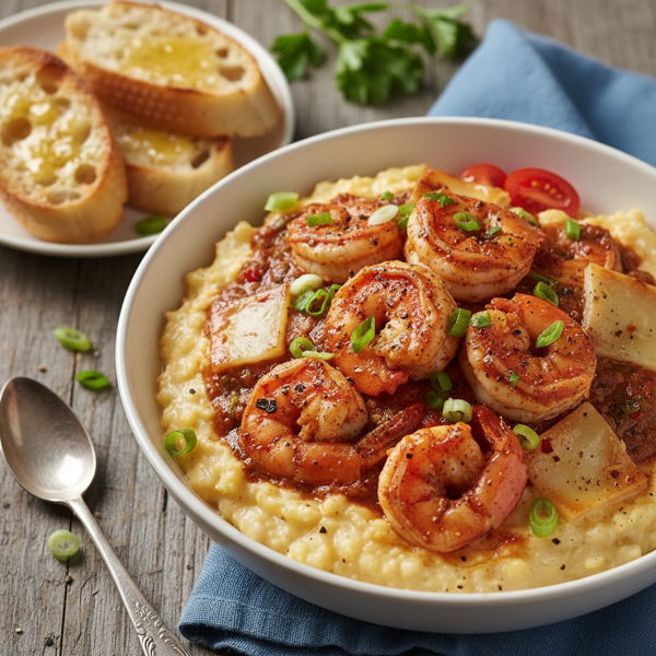Creole Shrimp and Gouda Grits Delight recipe