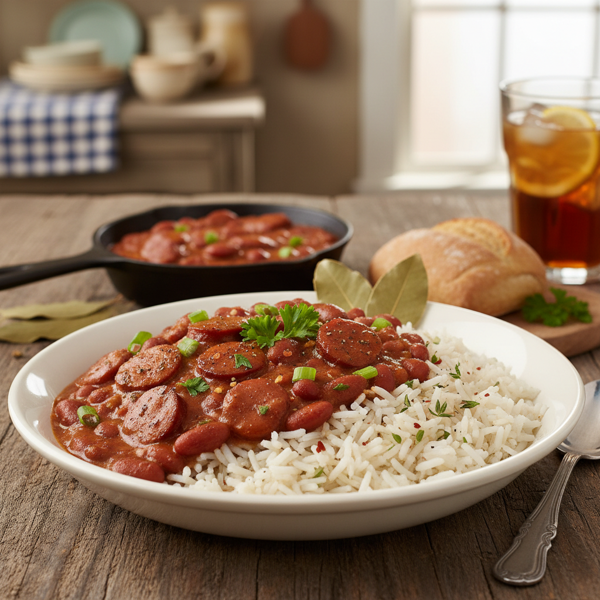 Creole Spicy Red Beans with Savory Rice recipe
