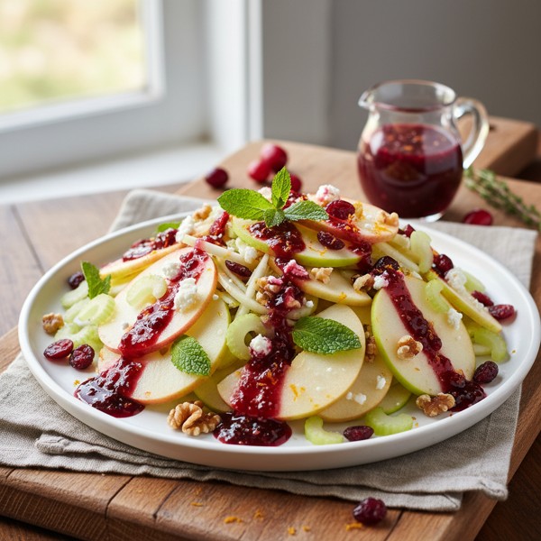 Crisp Apple Salad with Zesty Cranberry Vinaigrette recipe