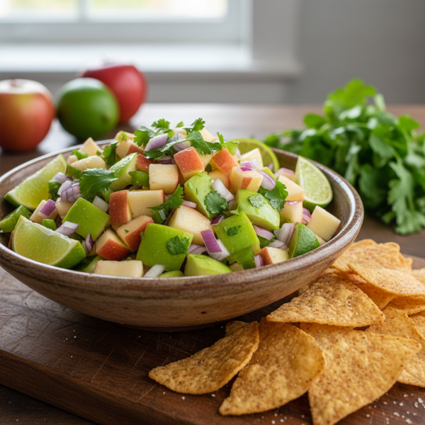 Crisp Apple Salsa with Zesty Lime and Fresh Cilantro recipe