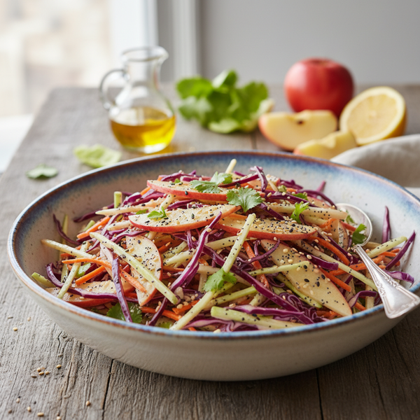 Crisp Cabbage and Fuji Apple Slaw recipe