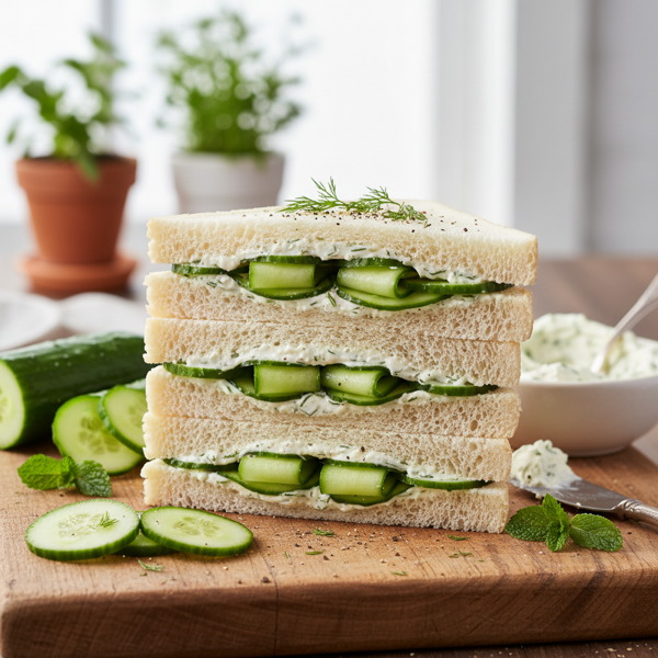 Crisp Cucumber Butter Delight Sandwiches recipe