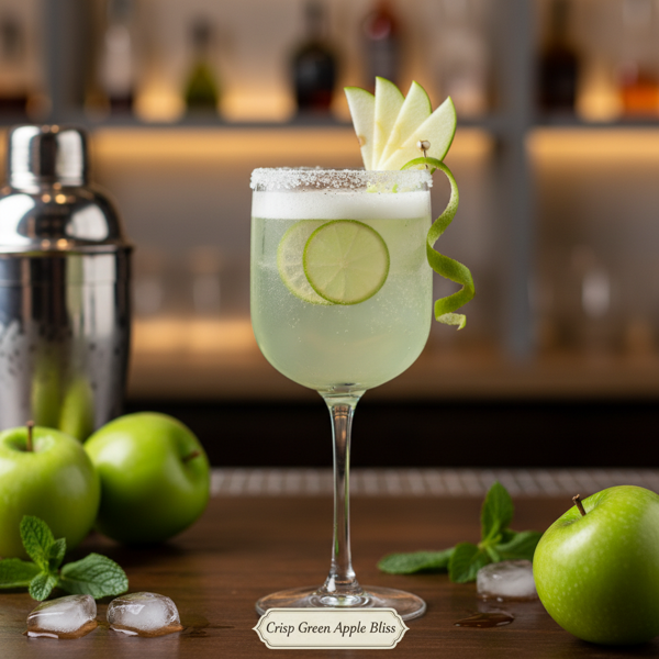 Crisp Green Apple Bliss Cocktail recipe