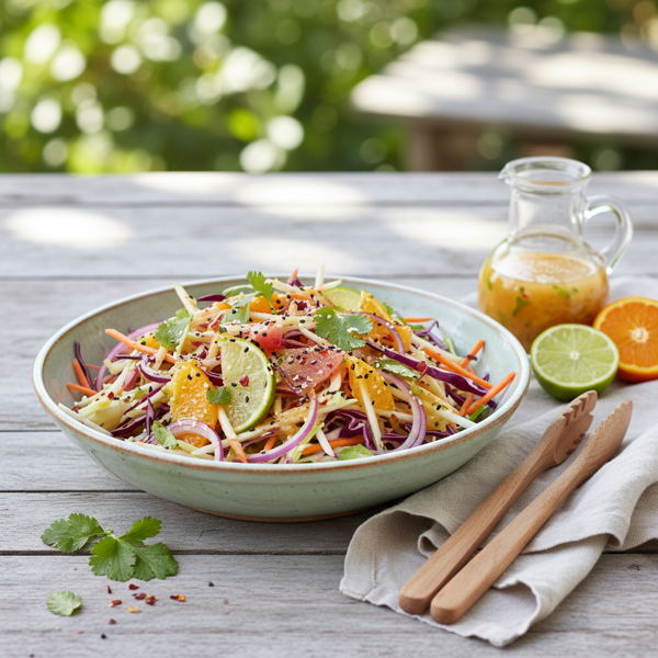 Crisp Jicama and Cabbage Slaw with Citrus Dressing recipe