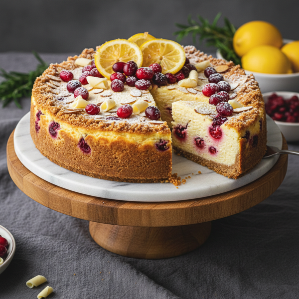 Crisp Lemon Cranberry Bliss Cheesecake recipe