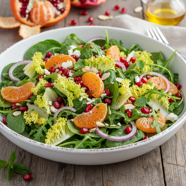 Crisp Pomegranate Mandarin Salad recipe
