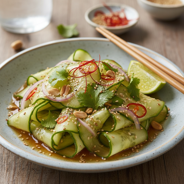Crisp & Tangy Asian Cucumber Salad recipe