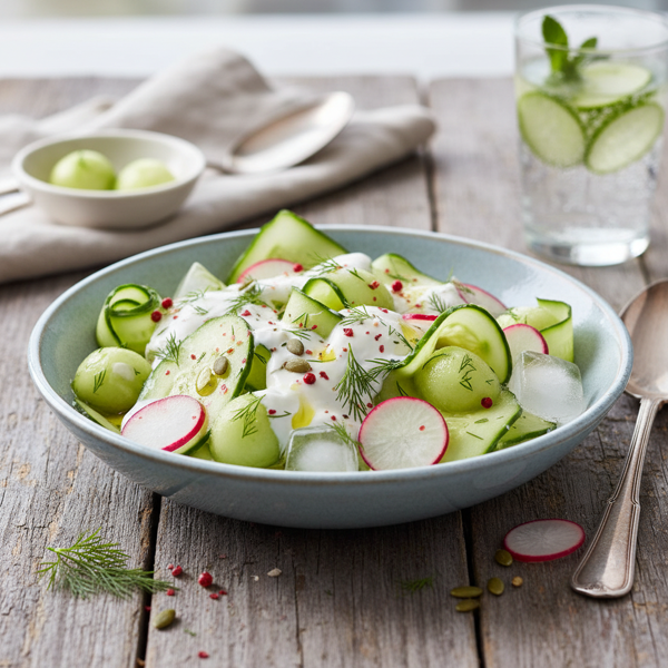 Crisp and Creamy Cucumber Medley recipe