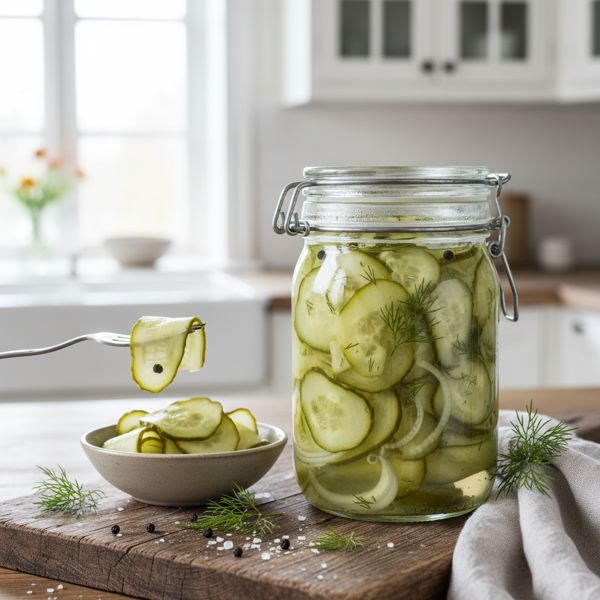 Crisp and Tangy Danish Pickled Cucumbers recipe