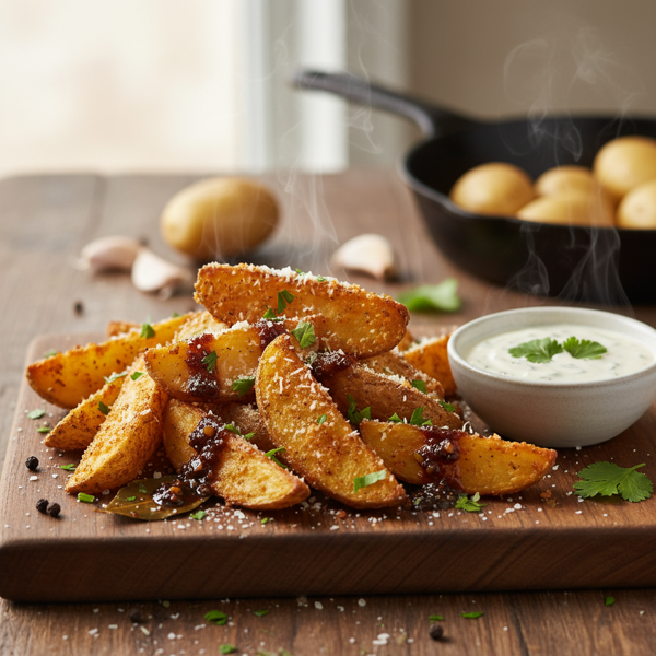 Crispy Adobo Parmesan Potato Wedges recipe