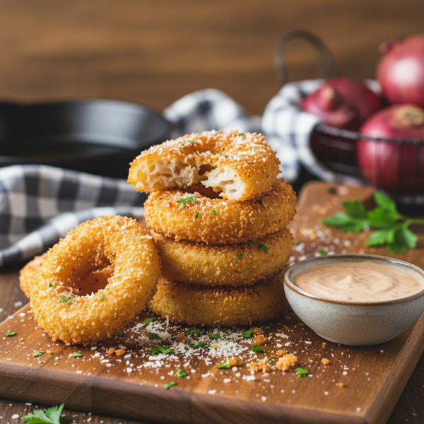 Crispy Air-Fried Parmesan Onion Rings recipe