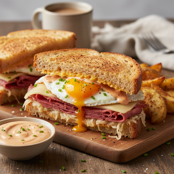 Crispy Air Fried Breakfast Reuben Delight recipe