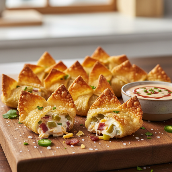 Crispy Air Fried Jalapeno Popper Wontons recipe