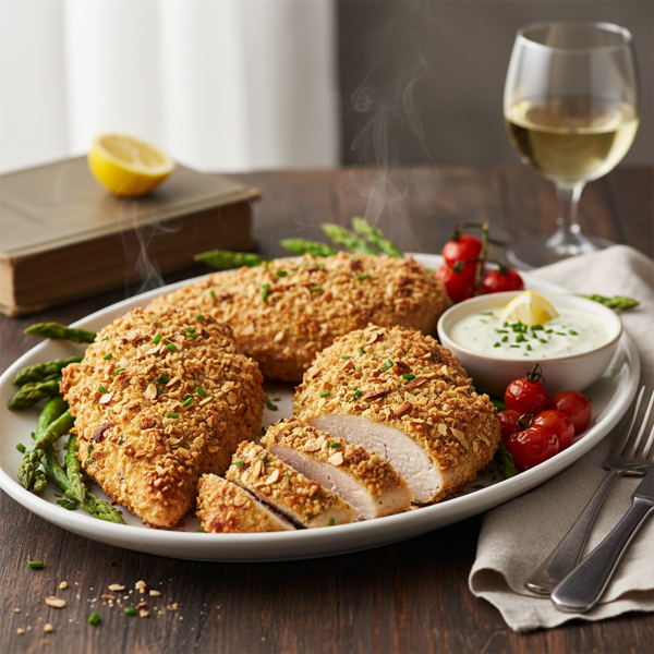 Crispy Almond-Crusted Chicken Breasts recipe