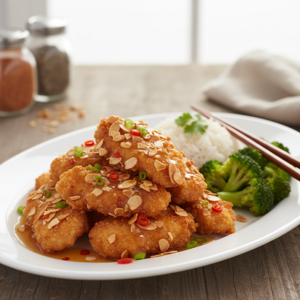 Crispy Almond Boneless Chicken Delight recipe
