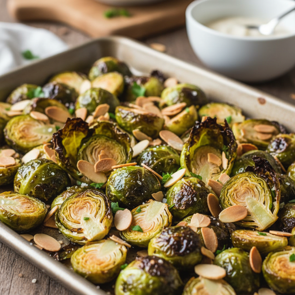 Crispy Almond Brussels Sprouts Delight recipe