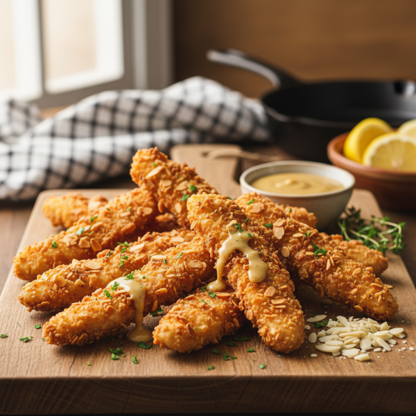 Crispy Almond Chicken Strips recipe