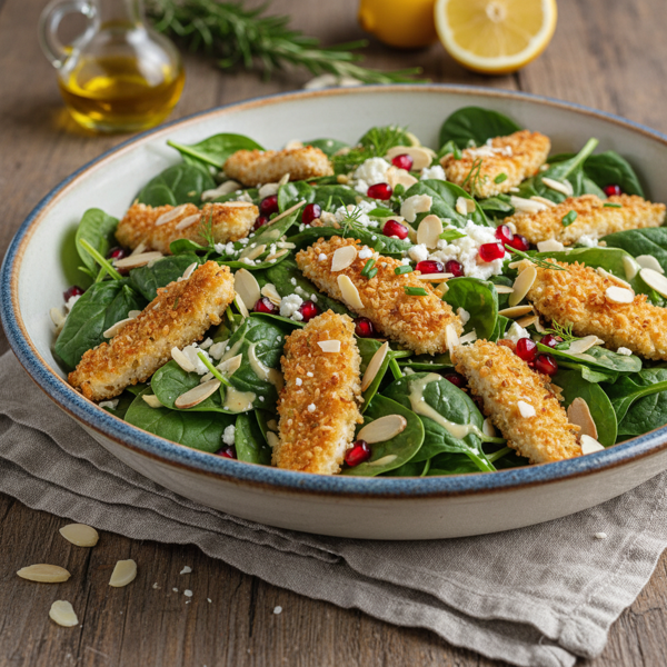 Crispy Almond Spinach Salad Delight recipe