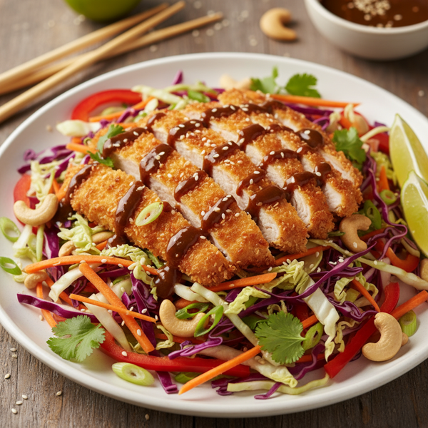 Crispy Asian Chicken Salad with Zesty Hoisin Dressing recipe