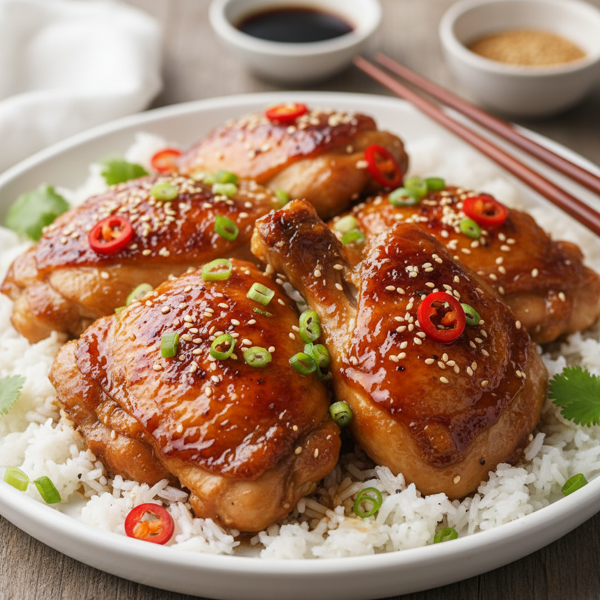 Crispy Asian Honey Glazed Chicken Thighs recipe