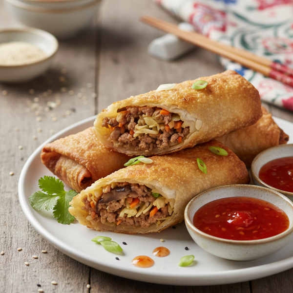 Crispy Asian Pork Egg Rolls recipe