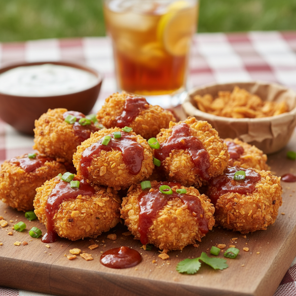 Crispy BBQ Chicken Bites with Crunchy Chip Coating recipe