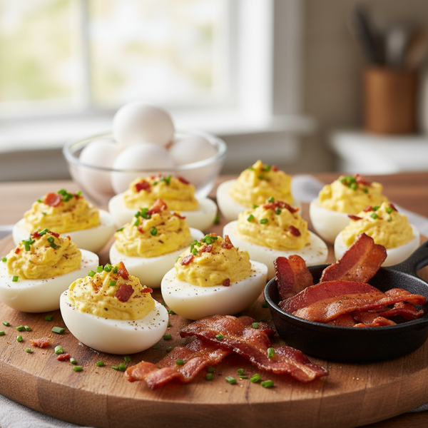 Crispy Bacon-Infused Deviled Eggs recipe